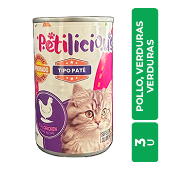 3 Pack Pate de Carne y Verduras para Gato 160g