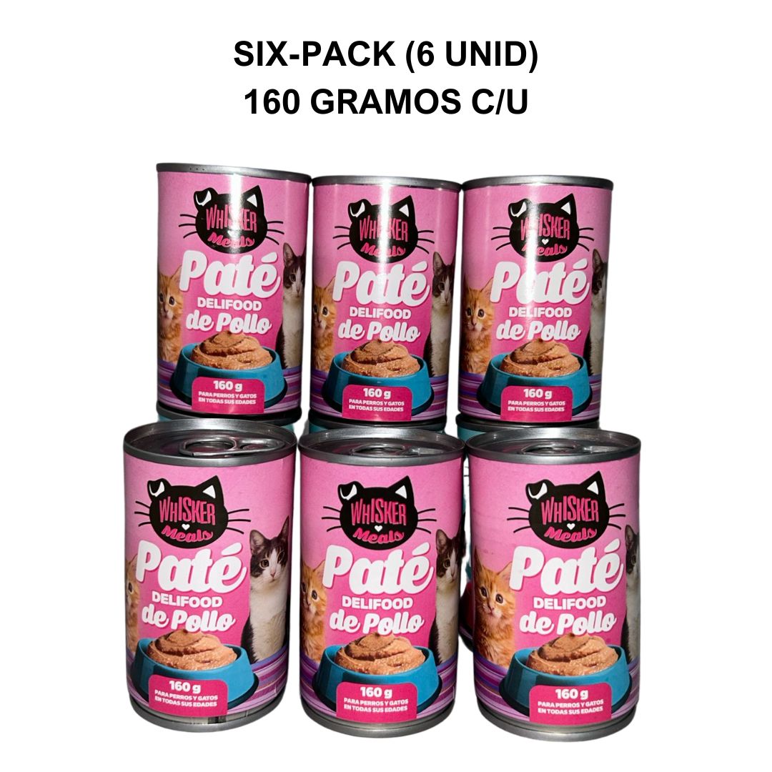 Six Pack Whisker Meals 160G gato
