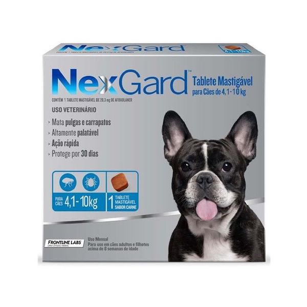 Antipulgas para perros Nexgard color Azul  4-10 Kg