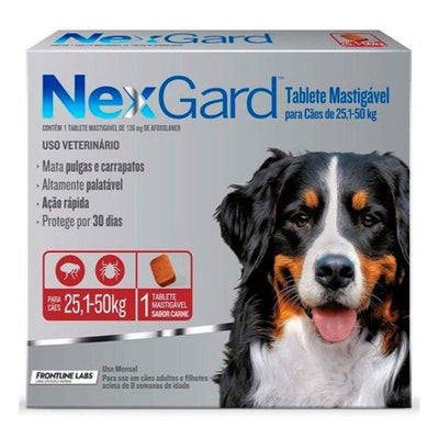 Antipulgas para perros NexGard color rojo 25 - 50kg